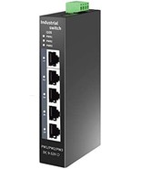 5 Port Hardened Industrial DIN Rail Switch Network Switch 40 to 70 C 5 x... - £62.18 GBP