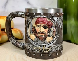 Ebros Pirates Caribbean Seas Pirate Captain Sparrow And Hook Tankard Coffee Mug - £20.32 GBP