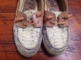 Sam Edelman Faux Snake Skin Vegan Comfort Boat Beach Shoes Moccassins 9M... - $29.69