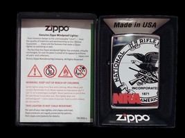 Rare 2013 NRA National Rifle Association   Zippo Lighter Lifetime Warranty - £70.90 GBP
