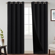 100% Blackout Curtains For Bedroom, 84-Inch Thermal Insulated Full - £37.38 GBP