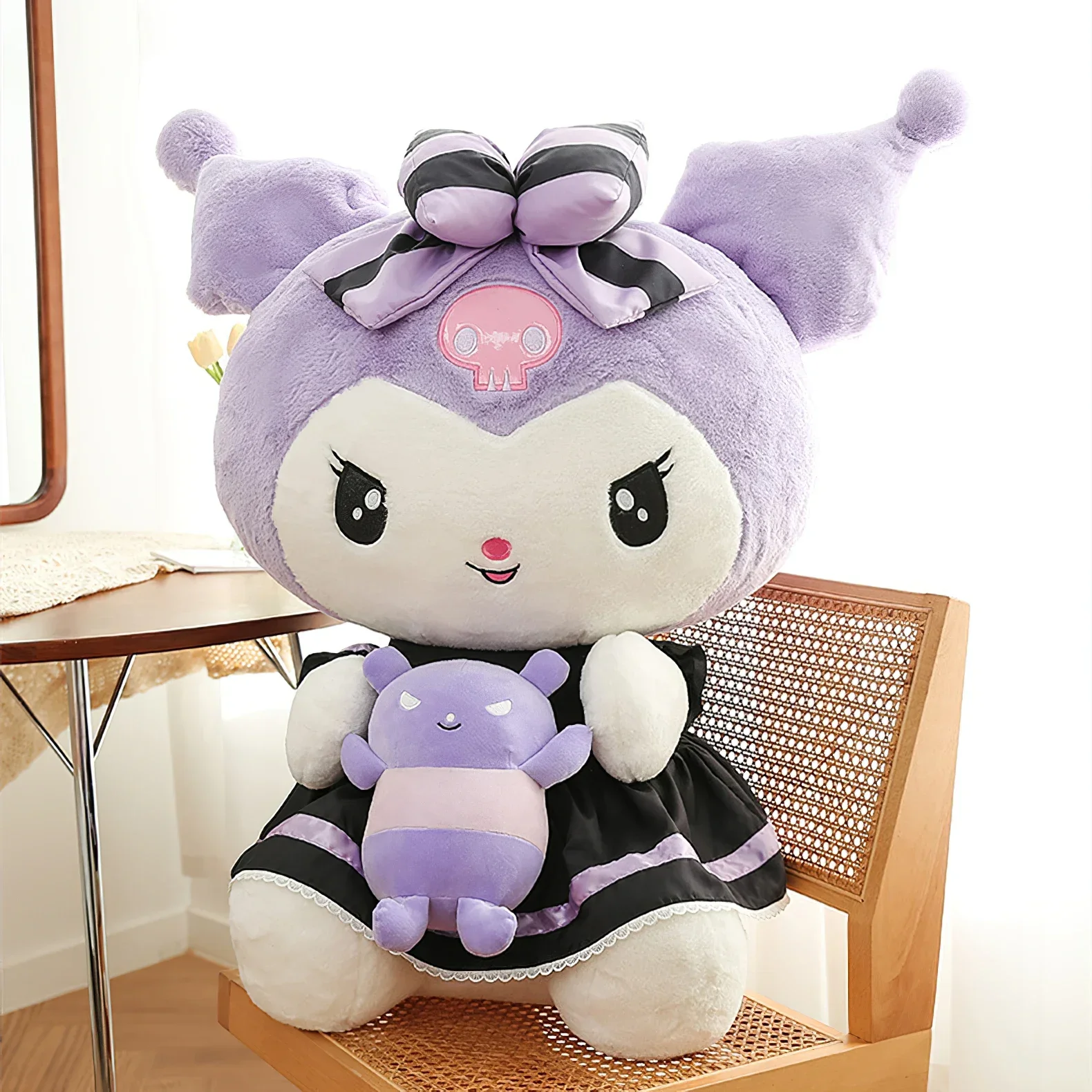 60cm Kuromi-A Kawaii Sanrio Purple Kuromi Plush Doll Cartoon Little Devil Big Si - $63.49