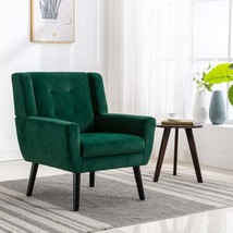 Modern Velvet Accent Chair | Black Legs - £170.81 GBP