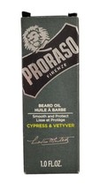 Proraso Single Blade Beard Oil Cypress &amp; Vetyver 1 Fl. Oz. New in Box  - £14.24 GBP