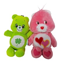 Care Bears Love A Lot Good Luck Bear Plush Lot Of 2 Stuffed Animal 6&quot; 7&quot; - $24.05