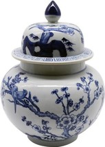 Ginger Jar Vase Flower Floral White Blue Colors May Vary Variable Handmade - $259.00