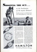 1931 Print Ad Hamilton Watches Dickey Orinoco Expedition South America - $14.15