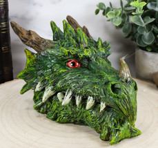 Ebros Fantasy Greenman Spiked Tree Dragon Head Decorative Jewelry Box Figurine - £22.37 GBP