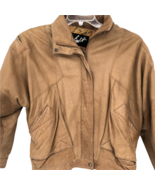 VTGWinlit Womens Leather Brown Leather Bomber Jacket Size XL Moto Riding - £48.09 GBP