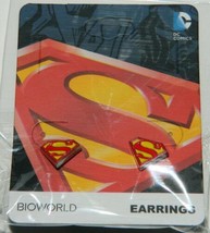DC Comics Superman S Chest Logo Pair of Enamel Metal Pierced Earrings NEW UNUSED - £5.44 GBP
