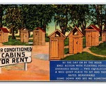 Comic Outhouses Air Conditioned Cabins UNP Linen Postcard T8 - $2.92