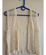 Women&#39;s Crocheted Mesh Top, Beige/Cream Color, Large - $27.34 CAD
