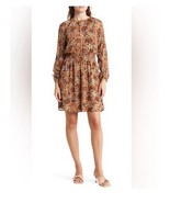 Collective Concepts Women’s Prairie Smocked Long Sleeve Brown Floral Dre... - €21,62 EUR