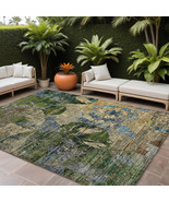 10&#39; X 14&#39; Taupe Blue and Green Floral Washable Non Skid Indoor Outdoor A... - $587.49