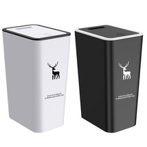Trash Can With Lid, 2 Pack 2.6 Gallons/10 Liters Garbage Can With Press Top, Sma - £37.02 GBP