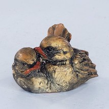 Vintage Enesco Sparrow Bird Snuggling Pair Miniature Figurine 1985 - $14.01
