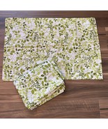 Vintage Sears Perma-Prest Green White Leaves Standard Pillowcase Flat Tw... - $18.99