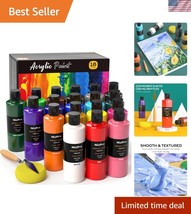 Quality 18-Color Acrylic Paint Set - Fast-Drying for Artists &amp; Crafters - $55.50