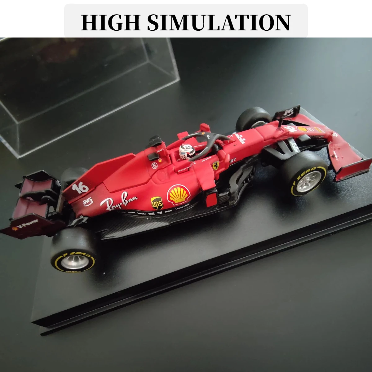 Play Bburago 1:43 Scale F1 2021 2022 Acrylic Case Replica Ferrari SF21 Leclerc R - £65.54 GBP