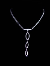 Vintage Napier necklace / brilliant crystal rhinestone choker / sterling plate - £74.27 GBP