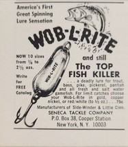 1968 Print Ad Wob-L-Rite Fishing Lures Seneca Tackle Co. New York,NY - £6.57 GBP