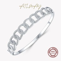 Fashion Classic Twist Chain Zircon Bracelets 925 Sterling Silver for Women Minim - £43.64 GBP