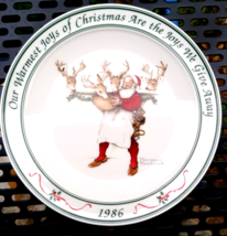 Hallmark 1986 Norman Rockwell “Getting Ready”Christmas Plate Santa - £7.86 GBP