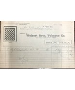 WEISERT BROS. TOBACCO COMPANY vintage March 9, 1931 invoice on letterhead - £10.08 GBP