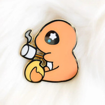 NEW CHARMANDER POKEMON ROASTING MARSHMALLOWS WITH HIS FIRE TAIL PIN BROOCH - £10.68 GBP