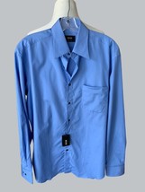 Hugo Boss Mens Long Sleeve Button Up Two Ply Martinx Cotton Dress Shirt Nwt M - £57.76 GBP