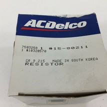 (1) Genuine AC Delco 15-80211 GM 10320570 Blower Motor Resistor - $19.99