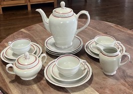 17 Pc Vintage Bareuther Bavaria Germany Tea Set Retro Red White Yellow - $1,014.91 MXN