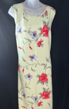 Caribbean Joe Womens Size 1X Sleeveless Dress Soft Green Pink Floral Haw... - $13.25