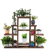 Modern Farmhouse 6-tier Wooden Bookcase Plant Stand Shelving Unit - $4,674.39 MXN