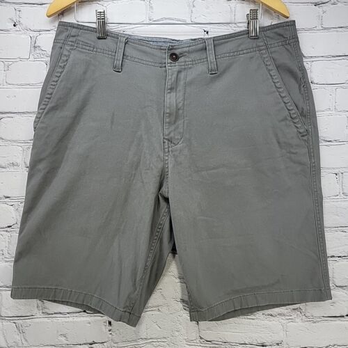 Primary image for Lucky Brand Shorts Mens Sz 33 Gray Flat Front 9" Inseam Flaw