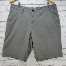 Lucky Brand Shorts Mens Sz 33 Gray Flat Front 9&quot; Inseam Flaw - £11.65 GBP