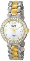 NEW Burgi BUR084TTG Women&#39;s Quartz Two Tone Silver/Gold Classy Sleek Dress Watch - $41.53