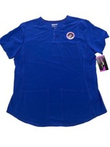 Scrubstar Women&#39;s Supreme Stretch V-Neck Placket Scrub Top Electric Blue XS - $14.84