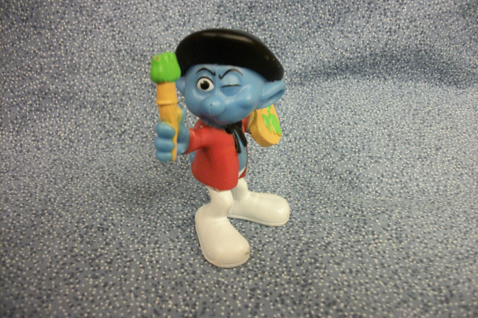 Primary image for  McDonald's 2011 Painter Smurf PVC Figure Toy or Cake Topper 3"