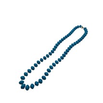 Vintage Turquoise Colored Beaded Necklace 24 inch - £15.81 GBP