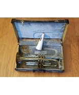 Antoine Courtois Paris Laiton BB Trompette Cornet W/ Leblanc Étui 1930 - $1,039.46