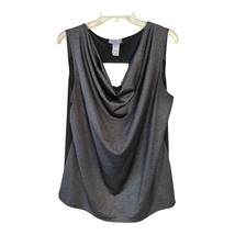 Bleeker &amp; McDougal Women’s 1X Metallic Drape Front Sleeveless Top – Made... - $19.00