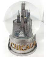 Chicago Skyline Snowglobe Gold Letting Silver Color Base Rainbow Glitter - £11.90 GBP