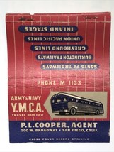 US Navy Army YMCA Travel Bureau San Diego California Matchbook Cover Matchbox - $9.95