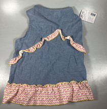 Top Paw Dog Dress - New with Tags - Blue with Pink Floral Ruffles Large - £7.88 GBP