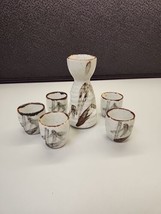 Vintage Tokkuri Crane Japanese Sake Set (6 Pieces) - £22.58 GBP