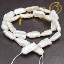 Natural Freshwater Baroque Pearl Bead Irregular Rectangle Punch Loose Beads for  - £30.11 GBP