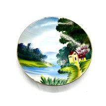 Vtg Hand Painted Arita China Decorative Plate 4.25&quot; Landscape Scene Home... - £9.94 GBP