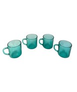 Vintage Arcoroc France Jardiniere Teal Glass Ribbed Mugs Tea Coffee Set ... - $804.22 MXN