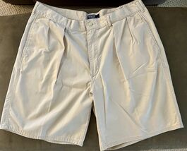Vintage Polo Ralph Lauren Chino Shorts Mens 38 Beige Pleated 9.5” Inseam... - $19.99